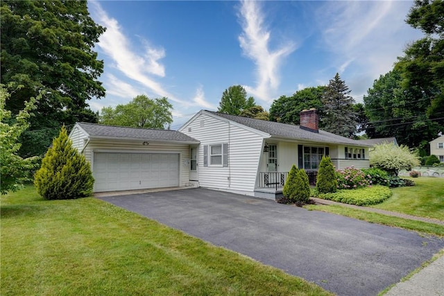 3201 Elmwood Ave, Brighton, NY 14618 - single story home featuring a chimney, a garage, a front yard, and driveway