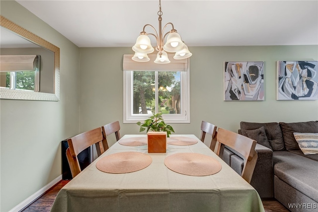 135 Charter Oaks Dr Unit 1, Amherst, NY 14228 - dining space featuring a chandelier and dark wood finished floors