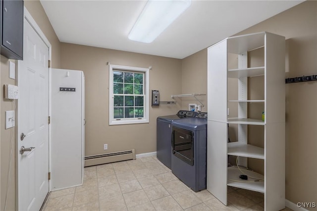 134 County Route 23a, Constantia, NY 13044 - laundry room with a baseboard radiator and separate washer and dryer