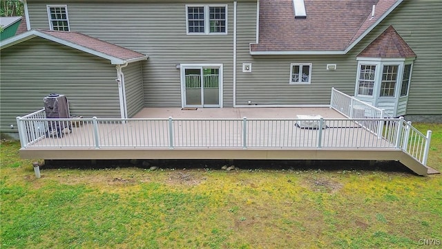 134 County Route 23a, Constantia, NY 13044 - back of property with a yard, a deck, and a shingled roof