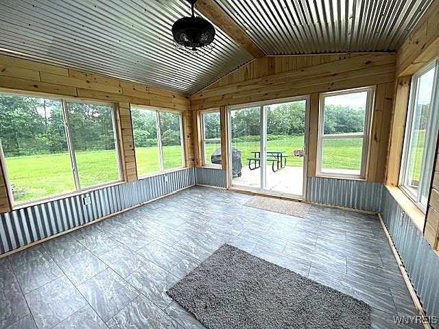 2473 Bunker Hill Rd, Cold Spring, NY 14772 - unfurnished sunroom with vaulted ceiling and plenty of natural light