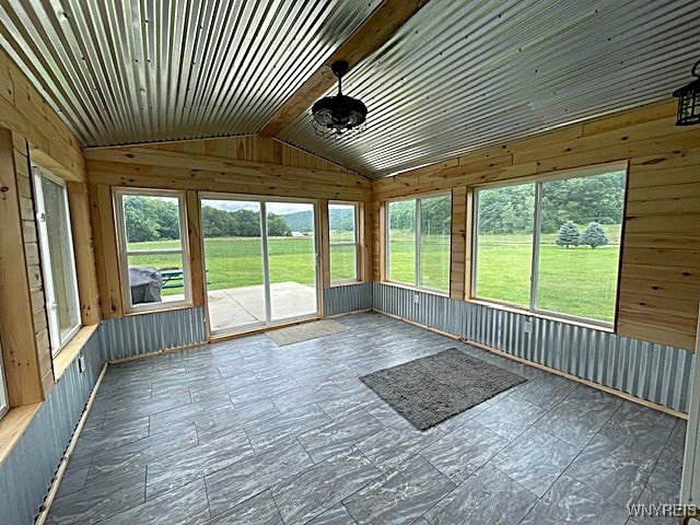2473 Bunker Hill Rd, Cold Spring, NY 14772 - unfurnished sunroom featuring lofted ceiling