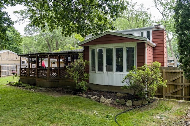130 Hi View Ter, West Seneca, NY 14224 - rear view of property featuring a chimney