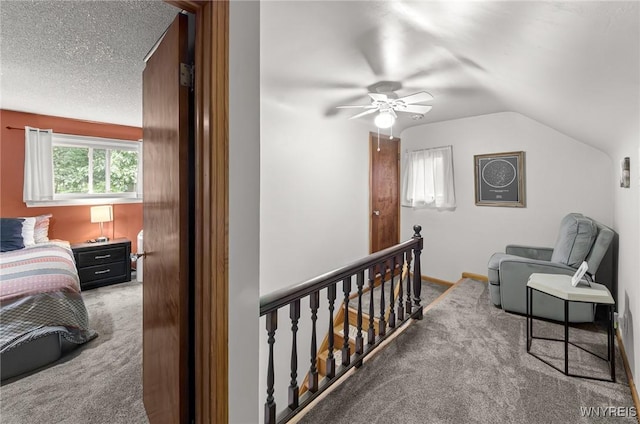 130 Hi View Ter, West Seneca, NY 14224 - hall with carpet, an upstairs landing, and vaulted ceiling