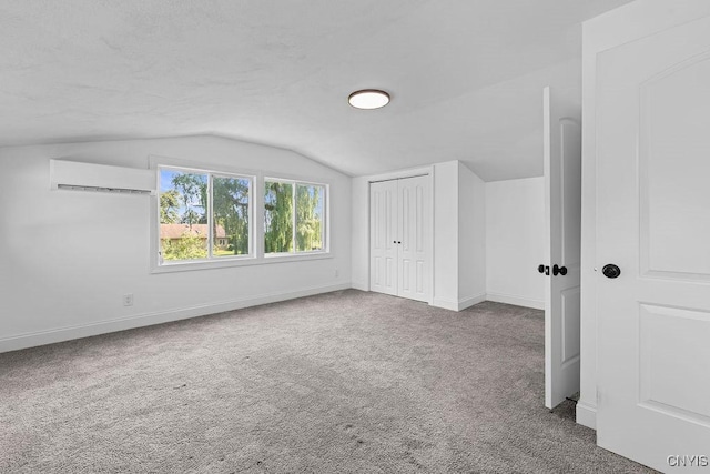 8953 Bushnell Shore Rd, Sullivan, NY 13037 - additional living space featuring a wall unit AC, lofted ceiling, and carpet floors