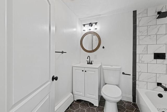 8953 Bushnell Shore Rd, Sullivan, NY 13037 - full bath with vanity, shower / bathtub combination, and a baseboard heating unit