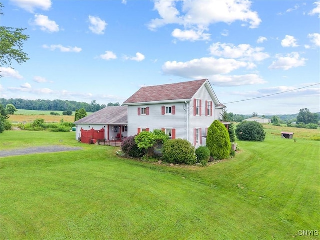 6767 Stauber Rd, Summerhill, NY 13073 - colonial house with a front lawn and a rural view