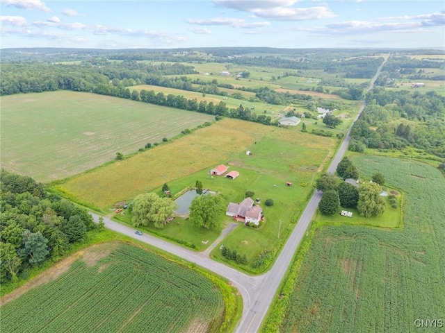 6767 Stauber Rd, Summerhill, NY 13073 - aerial view of property and surrounding area featuring rural landscape and rows of crops