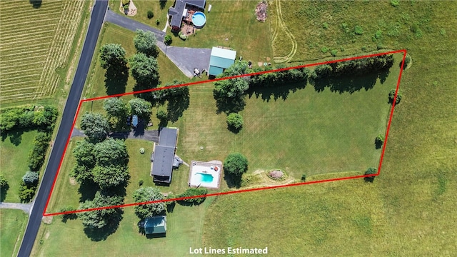 1292 Gassner Rd, Junius, NY 13165 - aerial view of sparsely populated area featuring property boundaries highlighted