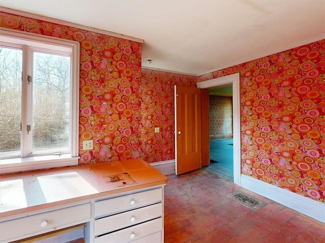 11139 S Lake Rd, Pavilion, NY 14525 - unfurnished office featuring healthy amount of natural light and wallpapered walls