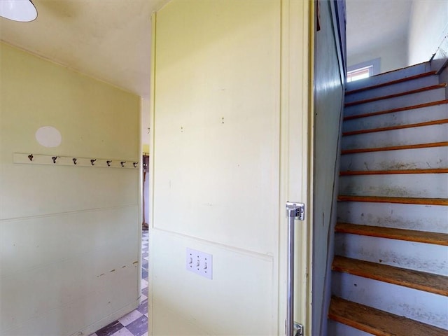 11139 S Lake Rd, Pavilion, NY 14525 - stairway featuring tile patterned floors