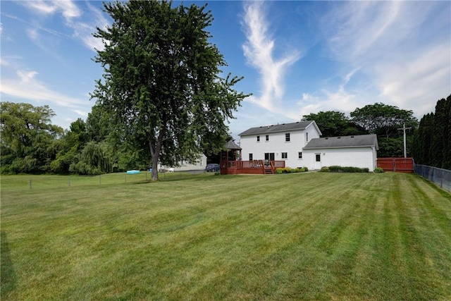 1125 Shoecraft Rd, Webster, NY 14580 - view of yard featuring a wooden deck
