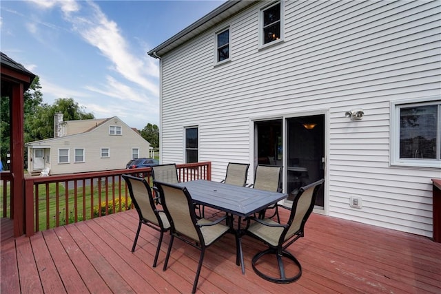 1125 Shoecraft Rd, Webster, NY 14580 - wooden deck featuring outdoor dining space