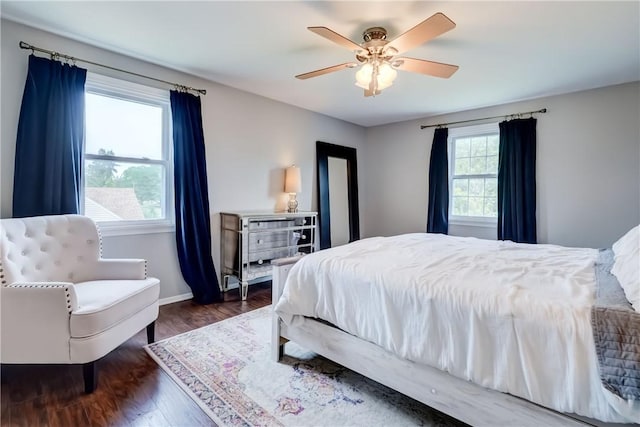 1125 Shoecraft Rd, Webster, NY 14580 - bedroom with dark wood finished floors and ceiling fan