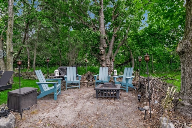204 French Lea Rd, West Seneca, NY 14224 - view of patio featuring an outdoor fire pit