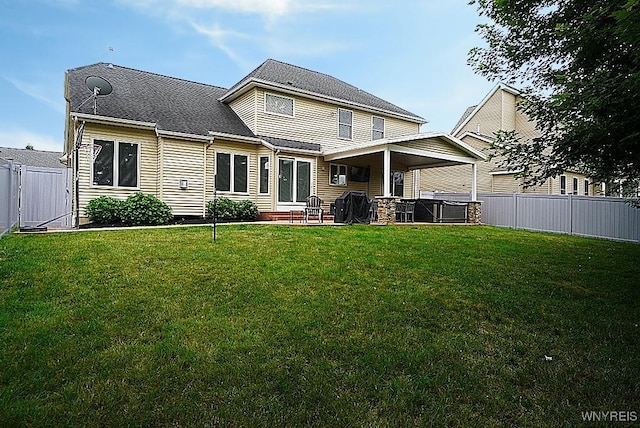 47 Timber Cove Ct, Amherst, NY 14051 - back of property with a patio area and a fenced backyard