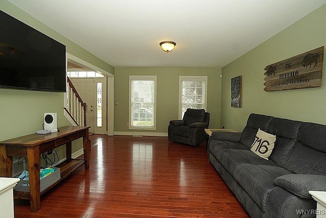 47 Timber Cove Ct, Amherst, NY 14051 - living area featuring hardwood / wood-style floors and stairway