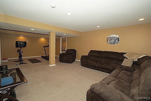 47 Timber Cove Ct, Amherst, NY 14051 - carpeted living area with recessed lighting
