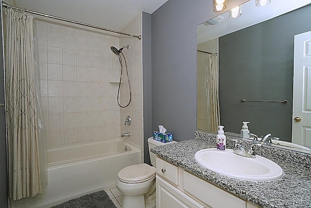 47 Timber Cove Ct, Amherst, NY 14051 - full bath with vanity, shower / tub combo, and tile patterned flooring