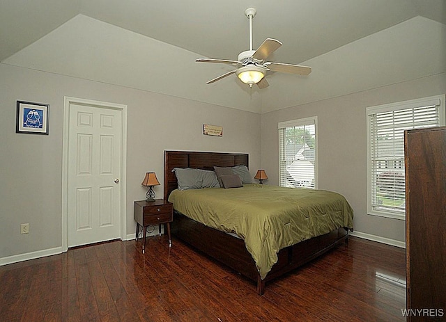 47 Timber Cove Ct, Amherst, NY 14051 - bedroom featuring vaulted ceiling, wood finished floors, and ceiling fan