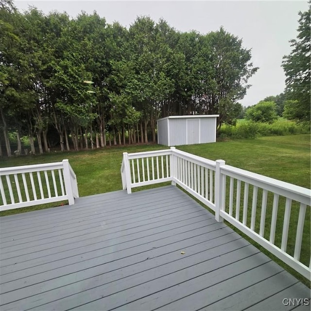 5709 Merry St, Verona, NY 13478 - wooden deck with a yard and an outbuilding