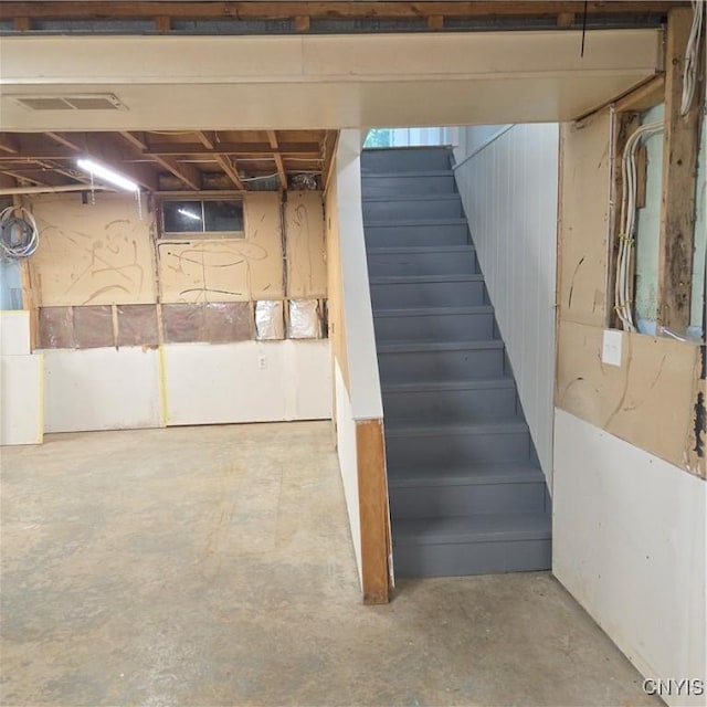 5709 Merry St, Verona, NY 13478 - unfinished basement with stairway