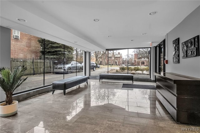 849 Delaware Ave Unit 404, Buffalo, NY 14209 - common area featuring a wall of windows and recessed lighting