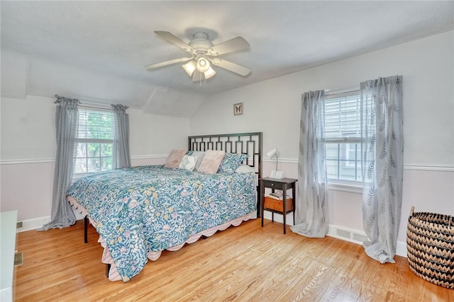 772 Winona Blvd, Irondequoit, NY 14617 - bedroom featuring wood finished floors, lofted ceiling, and a ceiling fan