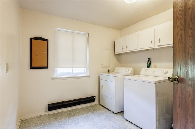 80 Autumn Chapel Way, Chili, NY 14624 - washroom featuring washer and clothes dryer, cabinet space, and a baseboard radiator
