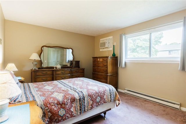 80 Autumn Chapel Way, Chili, NY 14624 - bedroom with baseboard heating, a wall mounted air conditioner, and carpet floors