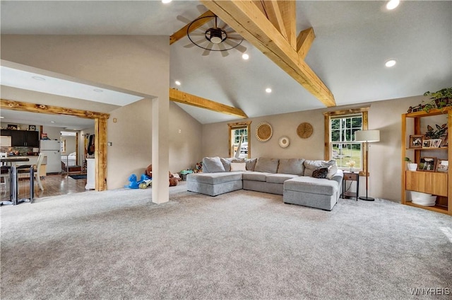 2890 Eagles Nest Rd, Yorkshire, NY 14042 - living area with carpet floors and recessed lighting