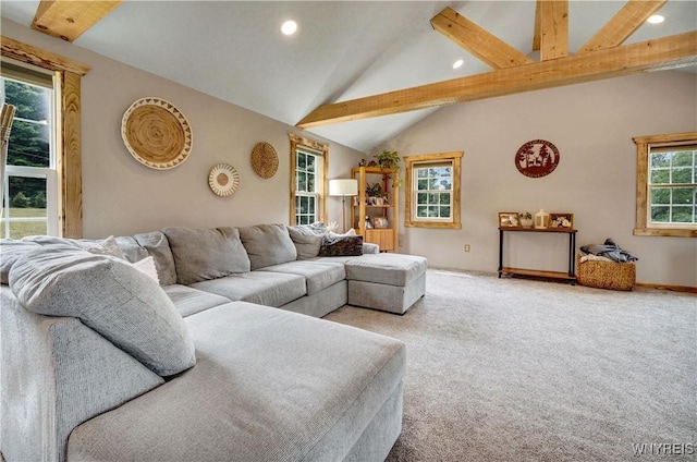 2890 Eagles Nest Rd, Yorkshire, NY 14042 - living room featuring light colored carpet and recessed lighting