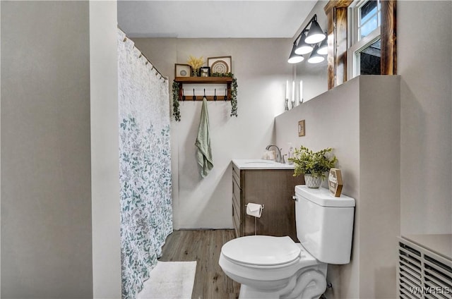 2890 Eagles Nest Rd, Yorkshire, NY 14042 - bathroom featuring wood finished floors, vanity, and a shower with shower curtain