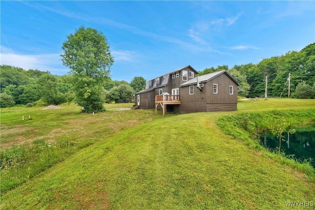 2890 Eagles Nest Rd, Yorkshire, NY 14042 - view of green lawn featuring a wooden deck