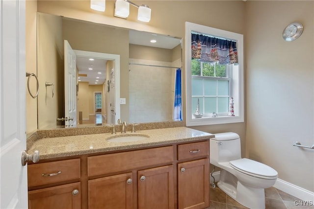 21 Donovan Dr, Oswego, NY 13126 - full bath featuring vanity, curtained shower, and tile patterned floors