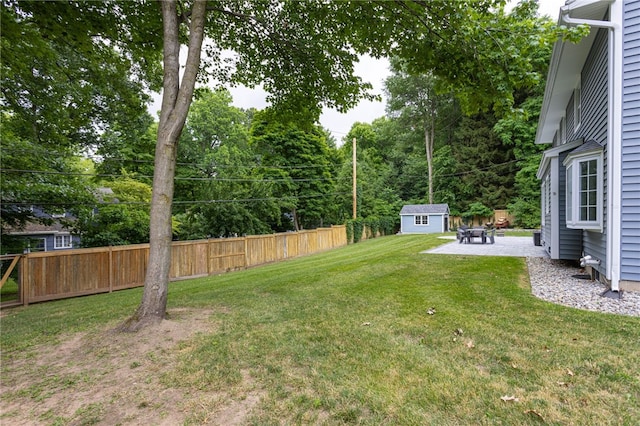 32 White Birch Cir, Chili, NY 14624 - fenced backyard with an outdoor structure and a patio