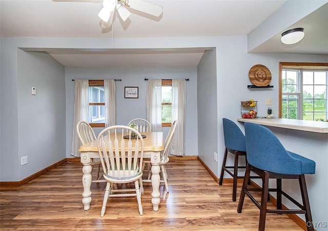 4022 W Milestrip Rd, Fenner, NY 13032 - dining room featuring plenty of natural light, wood finished floors, and a ceiling fan
