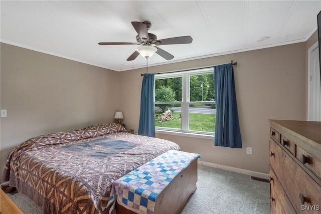 1037 County Route 17, Constantia, NY 13028 - carpeted bedroom with a ceiling fan and crown molding