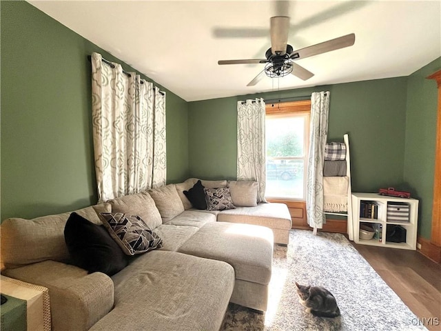 66 N Gordon St, Gouverneur, NY 13642 - living area with ceiling fan and wood finished floors