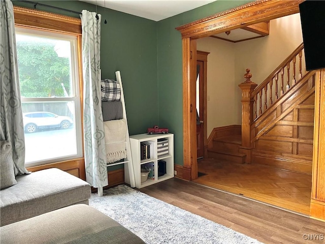 66 N Gordon St, Gouverneur, NY 13642 - living area with stairway and wood finished floors