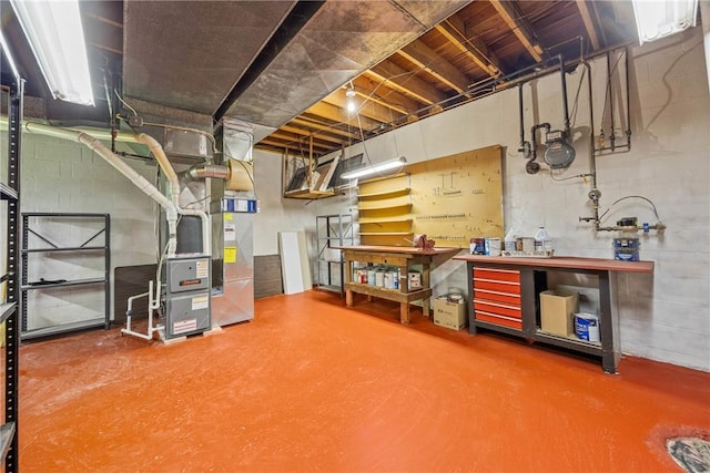 790 Oakridge Dr, Irondequoit, NY 14617 - unfinished below grade area featuring a workshop area and gas meter