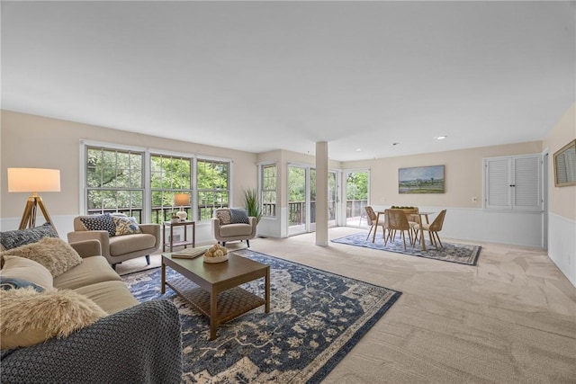 790 Oakridge Dr, Irondequoit, NY 14617 - living room featuring healthy amount of natural light, carpet, and recessed lighting