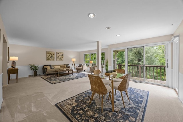 790 Oakridge Dr, Irondequoit, NY 14617 - dining room with carpet floors and recessed lighting