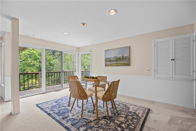 790 Oakridge Dr, Irondequoit, NY 14617 - dining room featuring carpet floors and recessed lighting