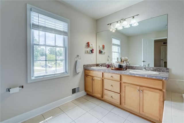 906 Lothario Cir, Webster, NY 14580 - full bathroom with double vanity and tile patterned flooring