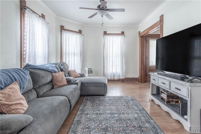 20199 County Route 181, Orleans, NY 13656 - living area featuring ceiling fan and light wood-type flooring