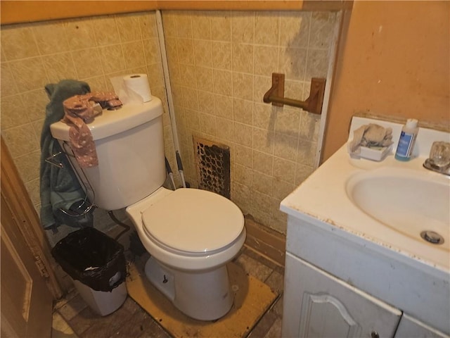 16 Seabrook St Unit 2, Rochester, NY 14621 - half bathroom with vanity and tile walls