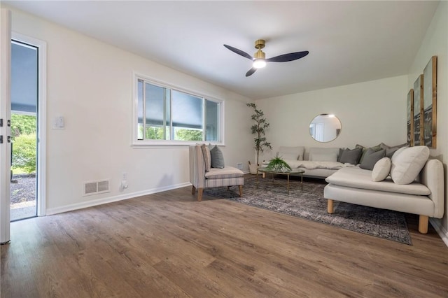 23 Kerry Park, Henrietta, NY 14534 - living area with a ceiling fan and wood finished floors