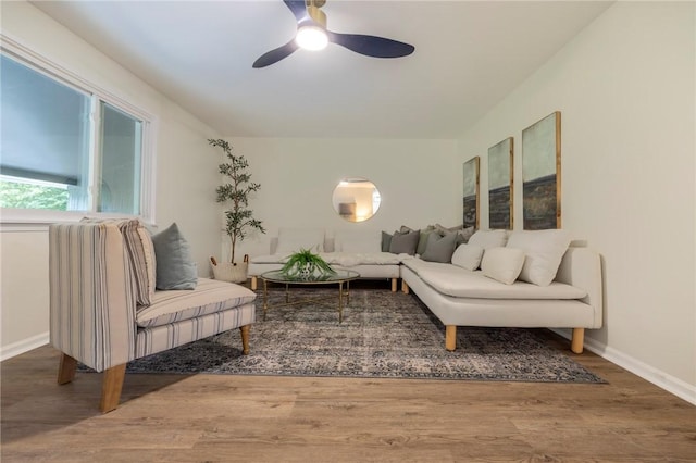 23 Kerry Park, Henrietta, NY 14534 - living room featuring a ceiling fan and wood finished floors