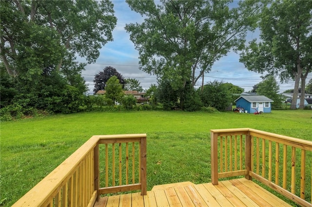 23 Kerry Park, Henrietta, NY 14534 - deck featuring a yard and an outdoor structure